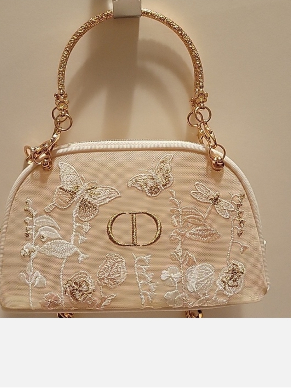 Dior Pouch In Cream With Gold Accents - Picture 3 of 11